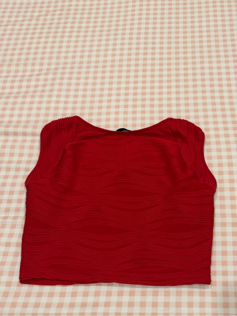 Textured Square-Neck Crop Top - Picture 2 of 3